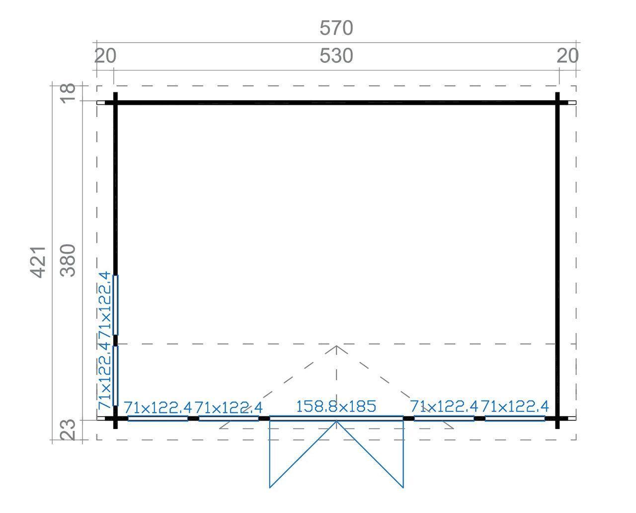 TBS101 Log Cabin | 3.8x5.3m - Timber Building Specialists