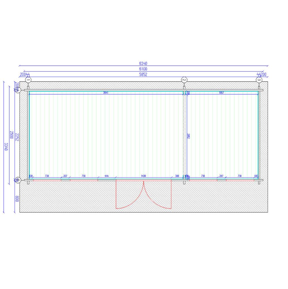 TBS112 Log Cabin | 6.0x2.5m - Timber Building Specialists