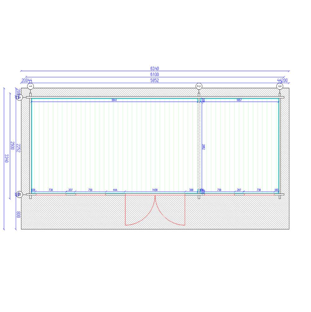 TBS112 Log Cabin | 6.0x2.5m - Timber Building Specialists