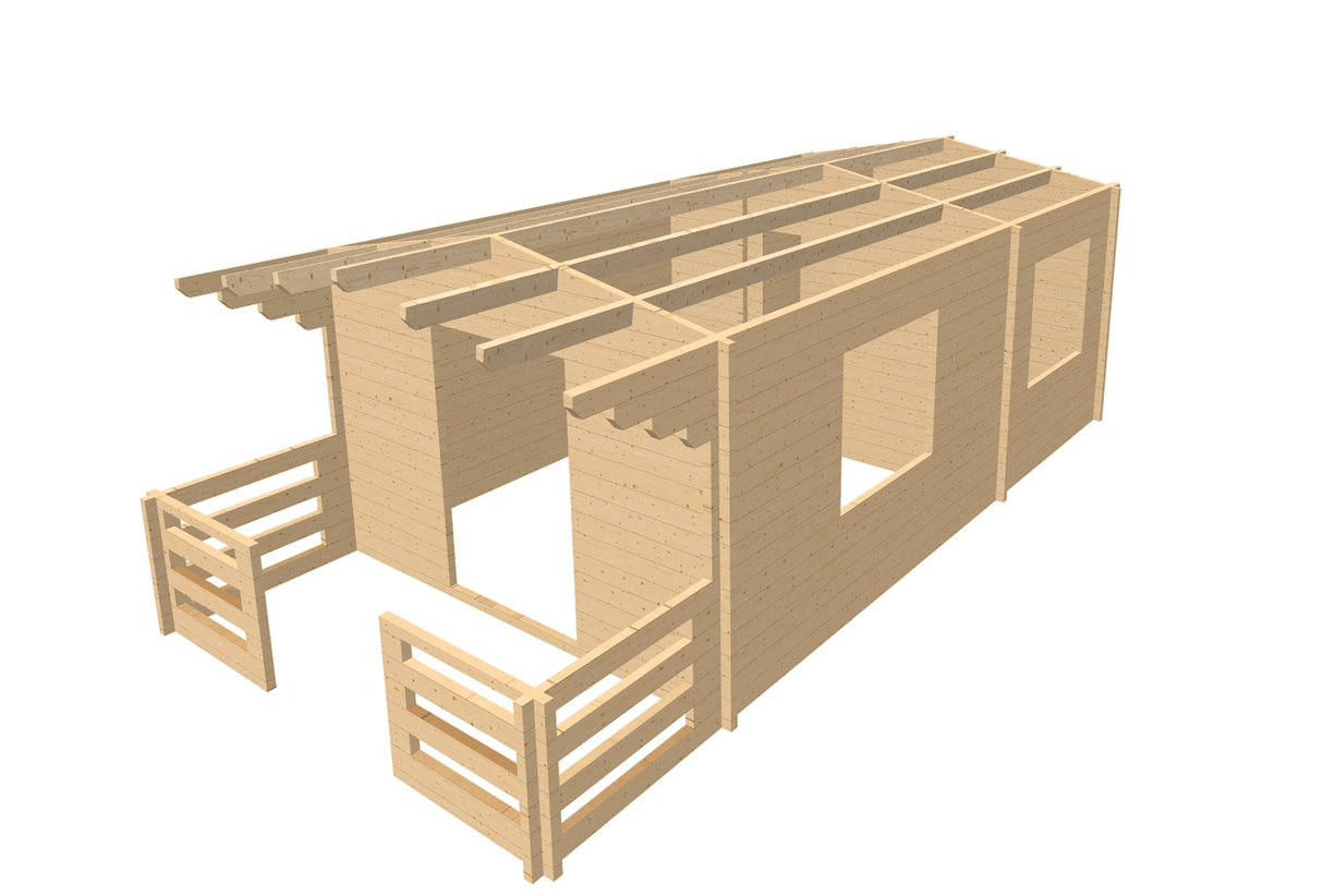 TBS131 Log Cabin | 7.0x4.25m Annex - Timber Building Specialists