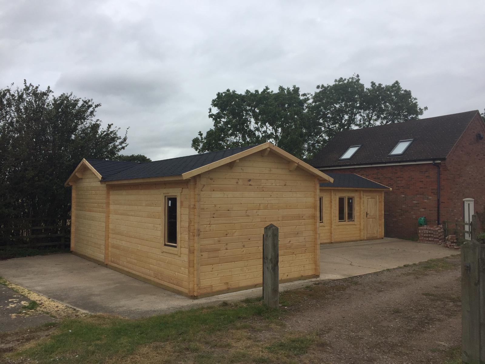 TBS139 L-Shaped Log Cabin | 13.0x7.0m - Timber Building Specialists