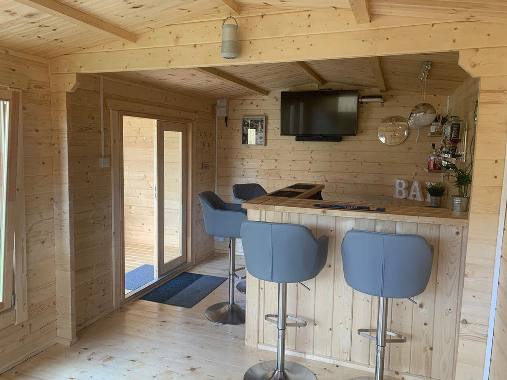 Designing a Bespoke Log Cabin with a Hot Tub and Bar Area | Timber ...
