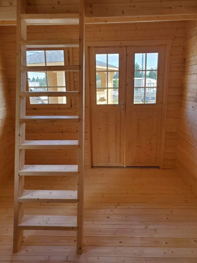 BUNKIE Log Cabin w/ Sleeping Loft | 2.9x3.8m - Timber Building Specialists