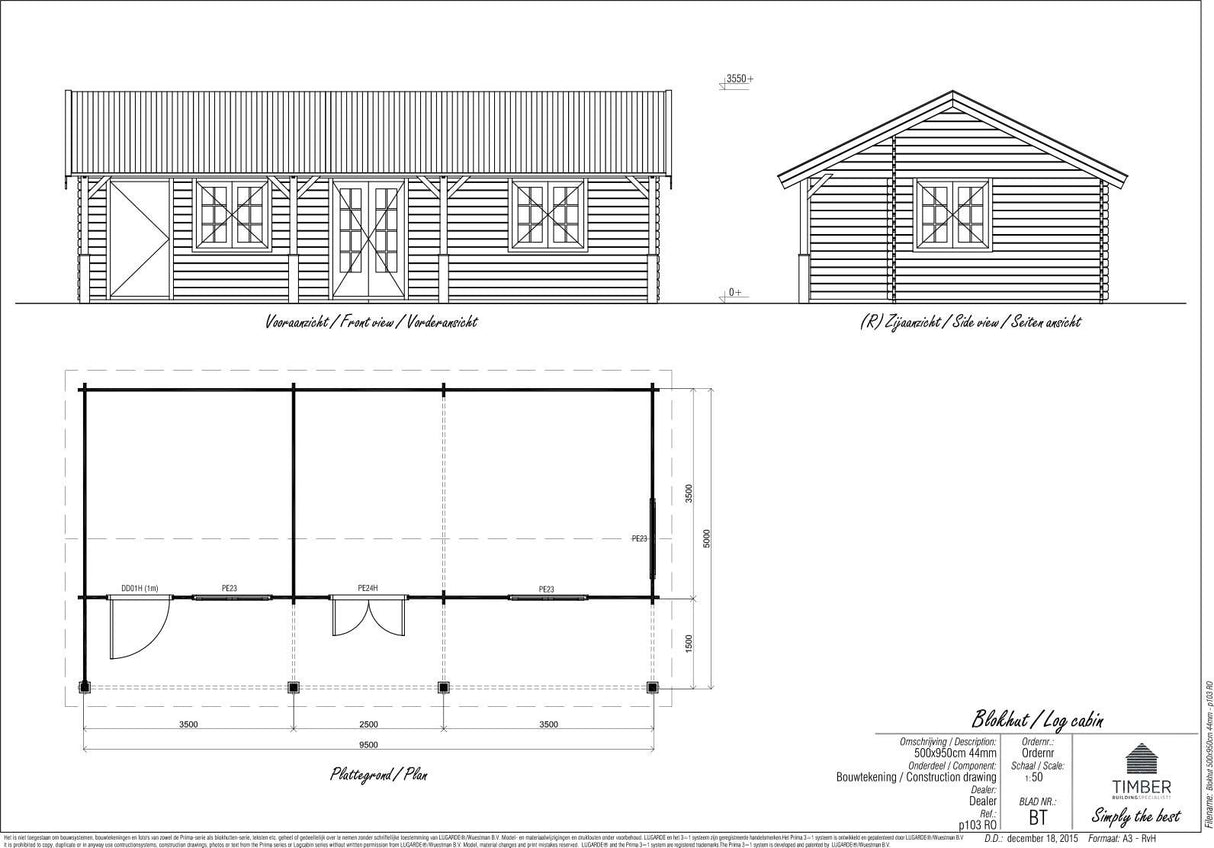 Vicenza Log Cabin | 9.5x5.0m