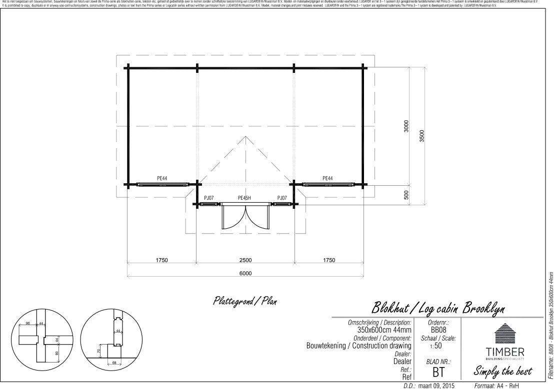 Brooklyn Log Cabin | 6.0x3.5m - Log Cabin - Timber Building Specialists