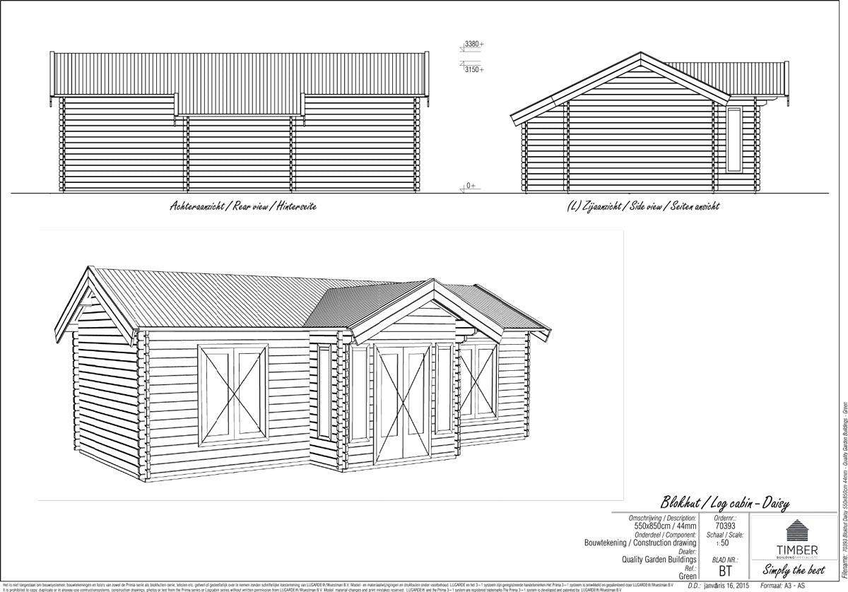 Daisy Log Cabin | 8.5x3.5m