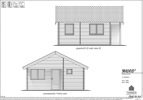 Madrid Log Cabin | 5.5 x 6.0m - Timber Building Specialists