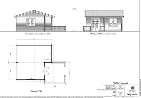 Paris Log Cabin | 5.0x5.0m - Timber Building Specialists