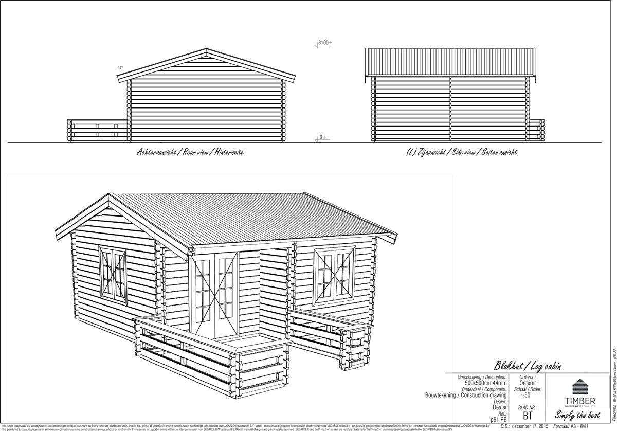Paris Log Cabin | 5.0x5.0m - Log Cabin - Timber Building Specialists
