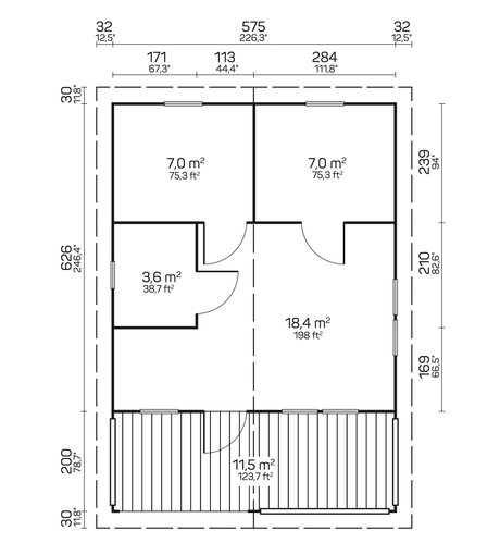 TOLEDO A Log Cabin | 6.0x5.2m - Timber Building Specialists