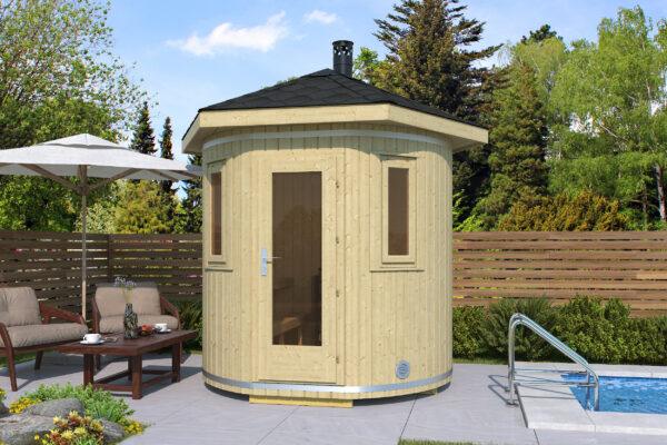 TORNIO 2.4x2.4m w/Roof Barrel Sauna