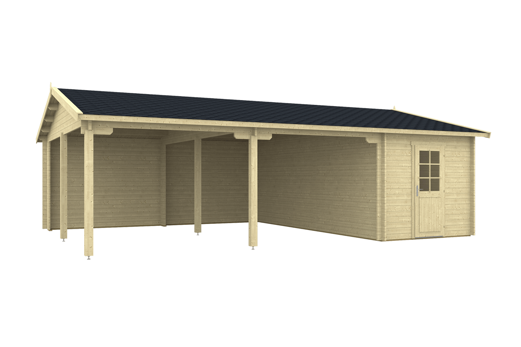 VAASA Log Cabin Garage | 8.4x6.0m - Timber Building Specialists