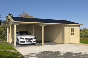 VAASA Log Cabin Garage | 8.4x6.0m - Timber Building Specialists