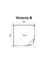 VICTORIA-B 3.0x3.0m Log Cabin Plan