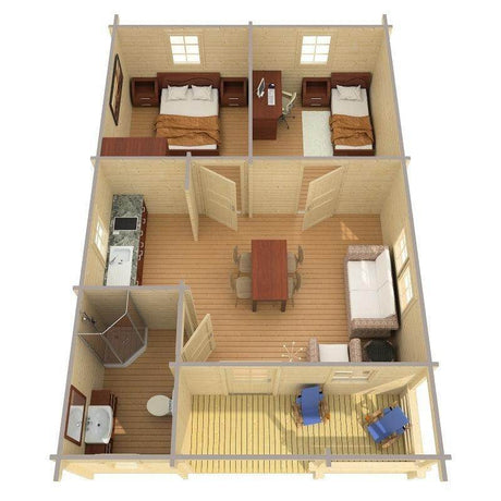 ALMERIA A Log Cabin | 6.0x8.0m - Timber Building Specialists