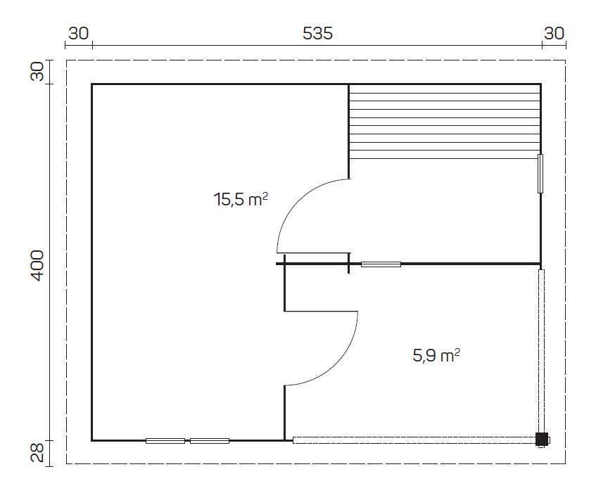 SAMI Sauna Log Cabin | 5.6x4.2m - Timber Building Specialists